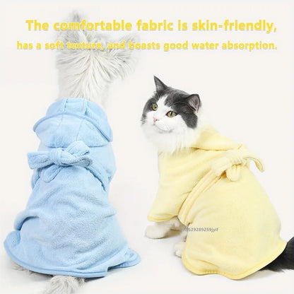 Dog Bathrobe, Absorbent Quick-Drying Wearable Towel for Dogs and Cats