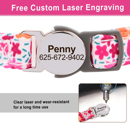 Personalized Cat Collar with Bell - Free Engraved, Breakaway Safe