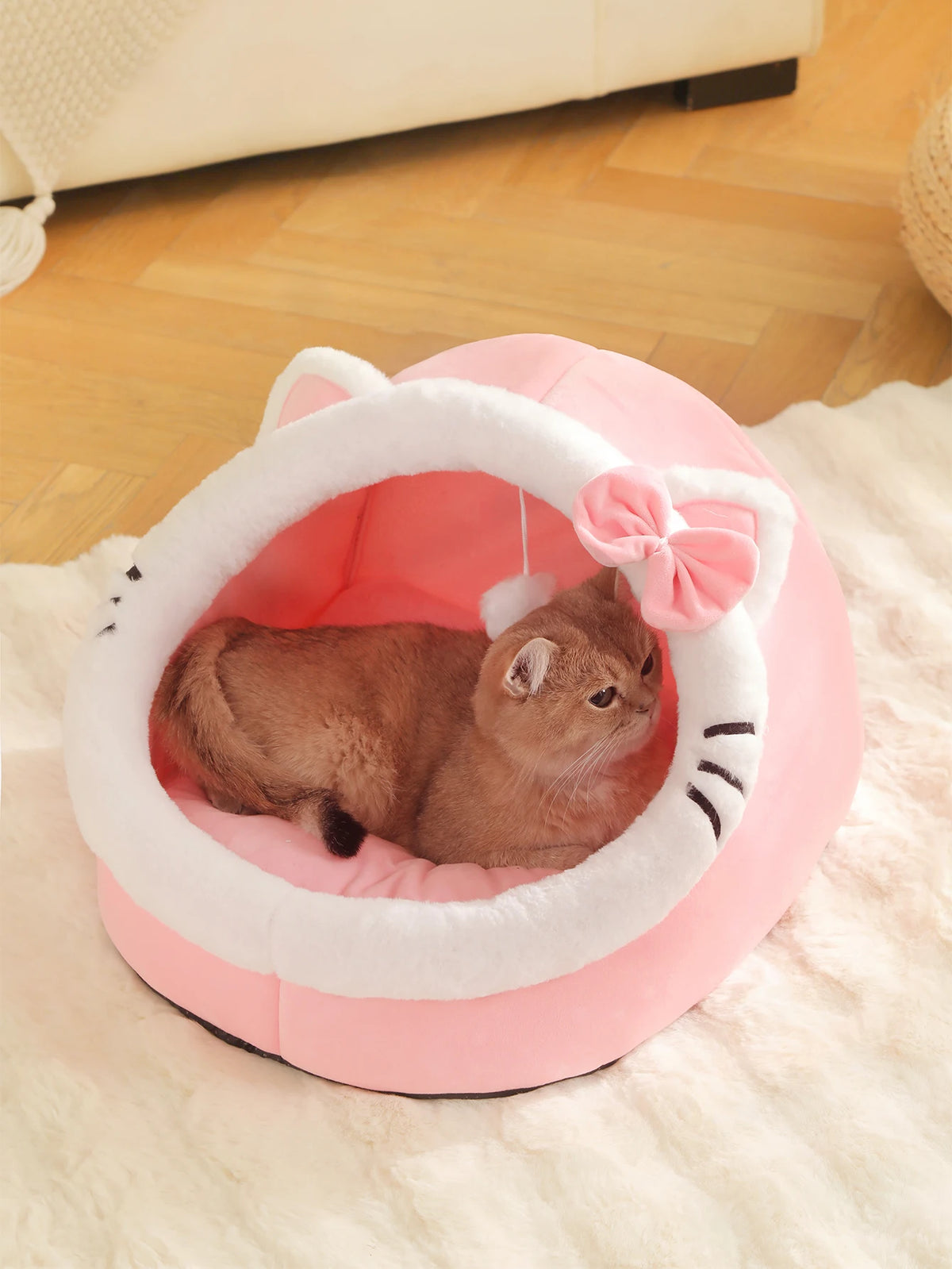 cozy cave cat bed – warm plush tent for deep, comfortable sleep