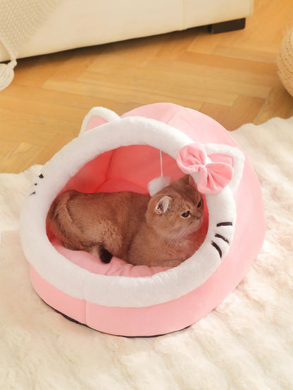 Cozy Cave Cat Bed – Warm Plush Tent for Deep, Comfortable Sleep