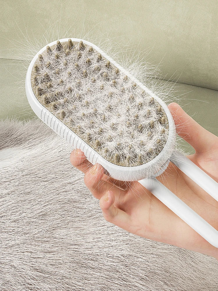 usb rechargeable pet brush with electric water spray – comb
