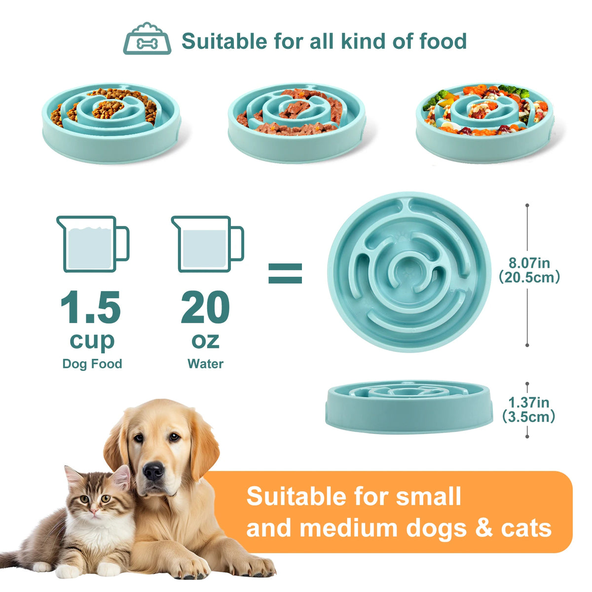 maze design slow feeder dog bowl – anti-gulping feeding dish