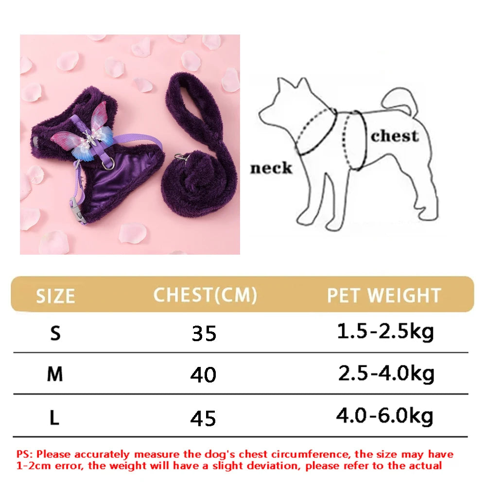 soft puppy harness, leash & collar set – adjustable pet vest set