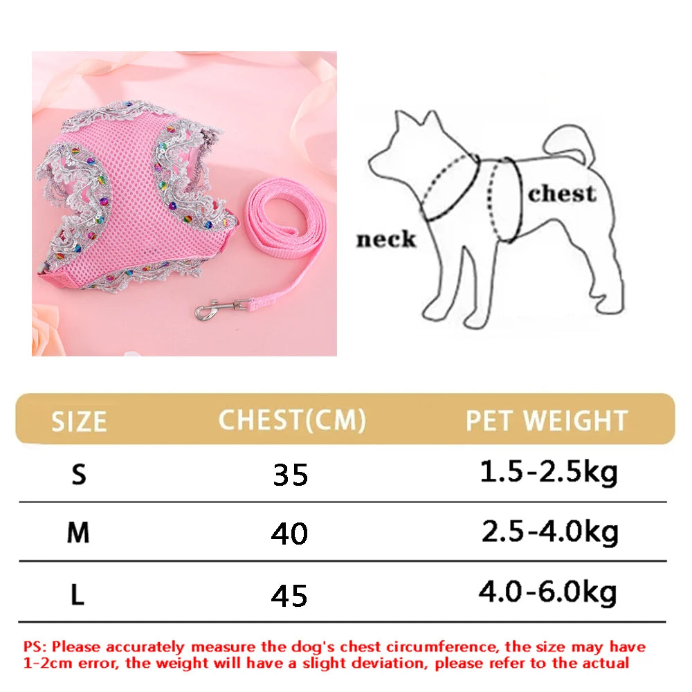 soft puppy harness, leash & collar set – adjustable pet vest set