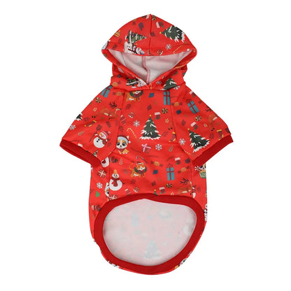 Festive Christmas Dog Hoodie for Autumn and Winter Holiday Pet Clothes
