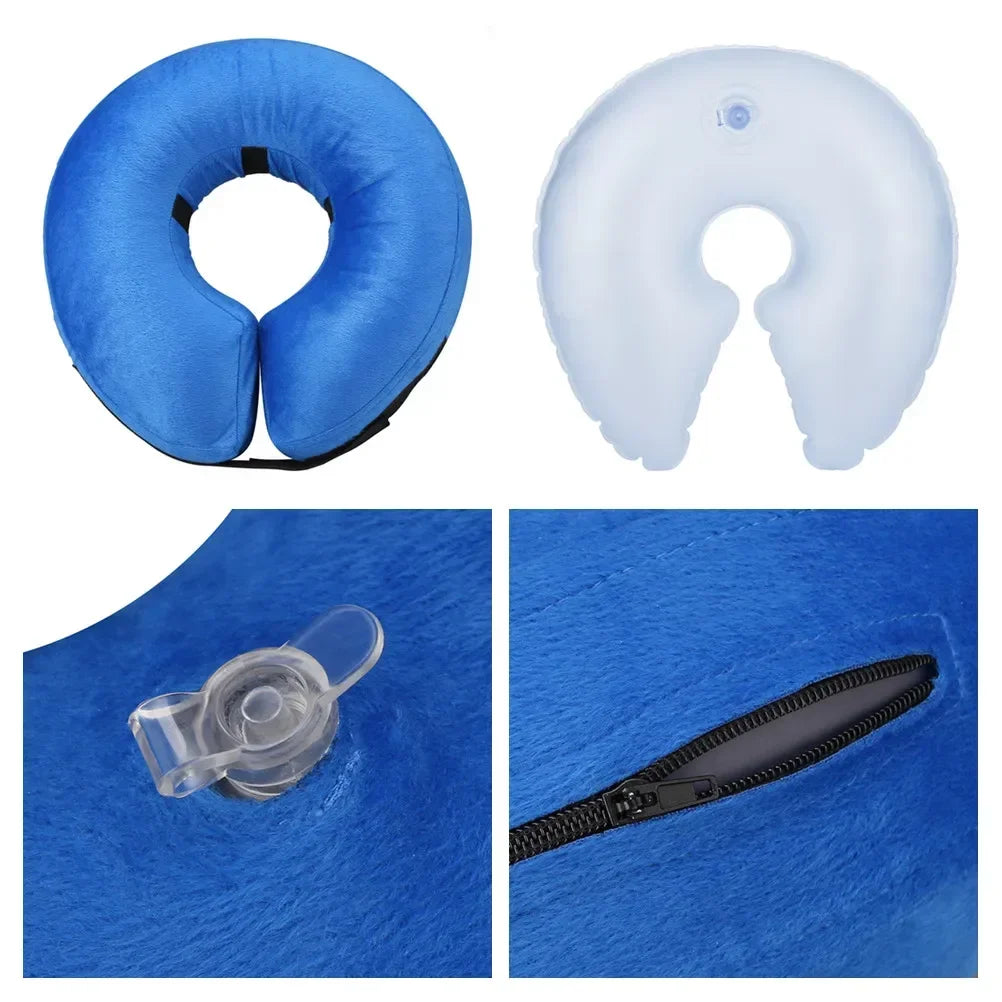 inflatable pet recovery collar after surgery - soft, comfortable cone alternative
