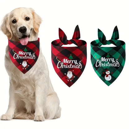 Christmas Dog Bandana Scarf Adjustable for Small and Large Dogs