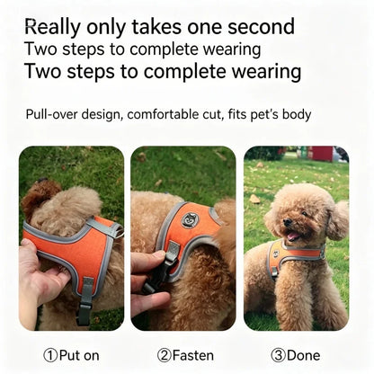 No-Pull Nylon Dog Harness - Reflective, Adjustable Anti-Burst Vest