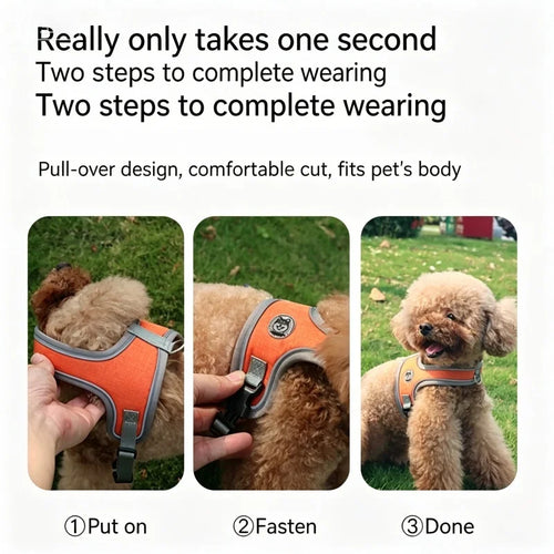 No-Pull Nylon Dog Harness - Reflective, Adjustable Anti-Burst Vest