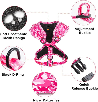 6-in-1 Dog Harness Set with Leed, Collar, Bandana & Poop Bag Holder