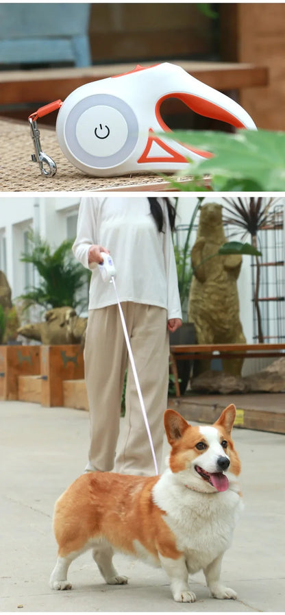 LED Retractable Pet Leash with Light for Small to Big Dogs and Cats