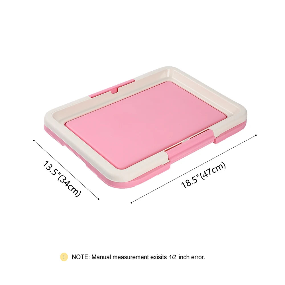 portable indoor dog potty tray with puppy pad holder, small pets