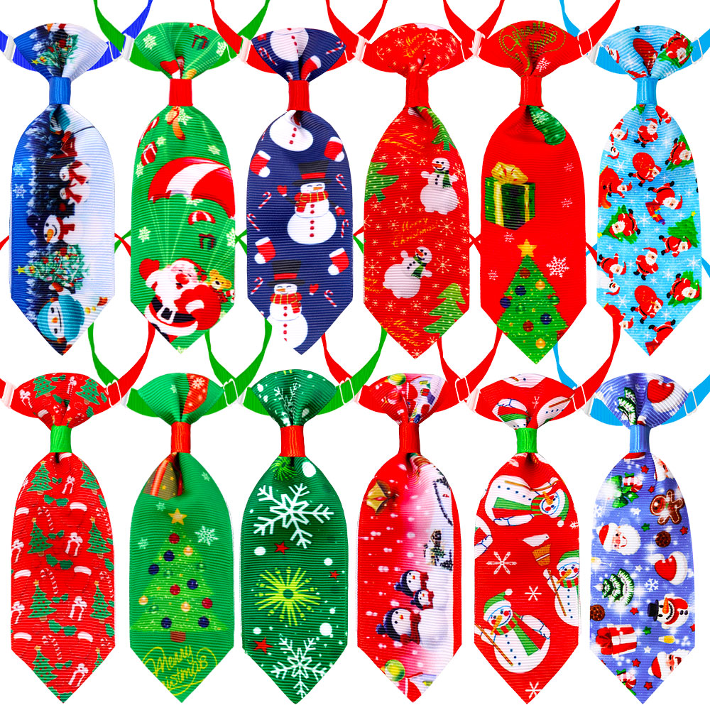 10 pack adjustable christmas dog bow ties and neckties for cats & puppies