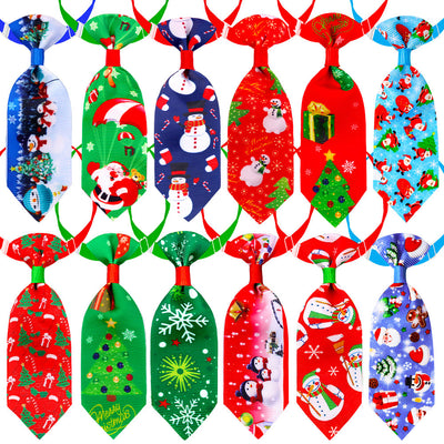 10 Pack Adjustable Christmas Dog Bow Ties and Neckties for Cats & Puppies