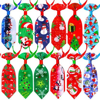 10 Pack Adjustable Christmas Dog Bow Ties and Neckties for Cats & Puppies