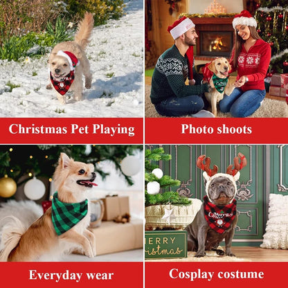 Christmas Dog Bandana Scarf Adjustable for Small and Large Dogs