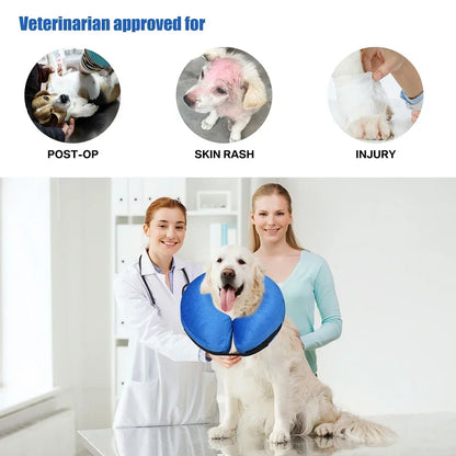 Inflatable Pet Recovery Collar After Surgery - Soft, Comfortable Cone Alternative
