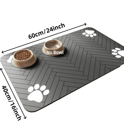 Absorbent Waterproof Pet Feeding Mat with Non-Slip Rubber Backing