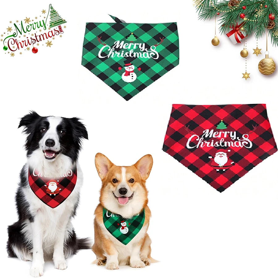 christmas dog bandana scarf adjustable for small and large dogs