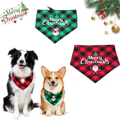 Christmas Dog Bandana Scarf Adjustable for Small and Large Dogs