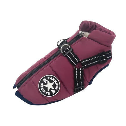 Winter Dog Jacket with Built-In Harness – Warm Splash-Proof Coat