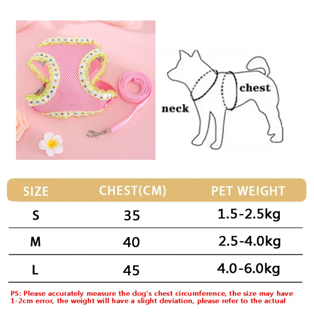 soft puppy harness, leash & collar set – adjustable pet vest set
