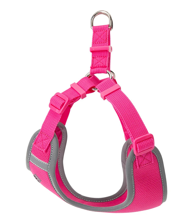 reflective adjustable pet harness & leash set for small/medium dogs