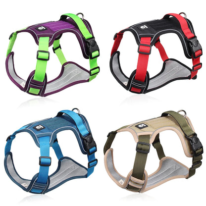 Adjustable Reflective Oxford Dog Vest Harness for Training and Walks