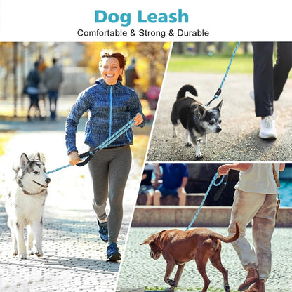 Reflective Nylon Dog Leash – Padded No-Slip Handle, Adjustable Fit