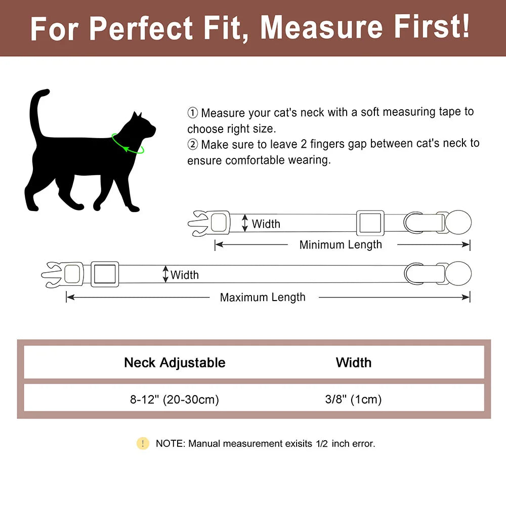 personalized cat collar with bell - free engraved, breakaway safe