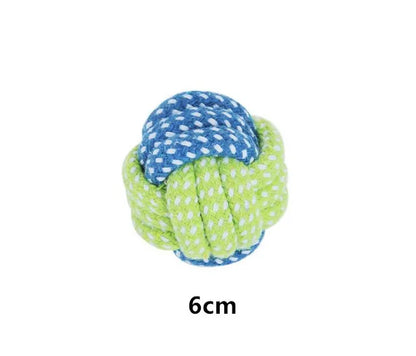 Cotton Rope Chew Ball Toy for Dogs - Interactive Dental Care Time