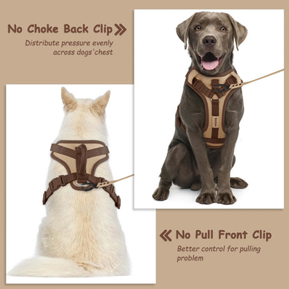 Luxury Chocolate No-Pull Dog Harness for Small, Medium, Large Dogs