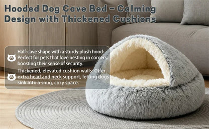 Cozy Shell-Shaped Plush Cat Bed, Warm Semi-Enclosed Nest for puppies