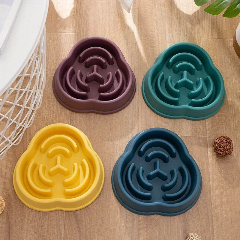 anti-choking slow feed dog & cat bowl – non-slip feeding bowl