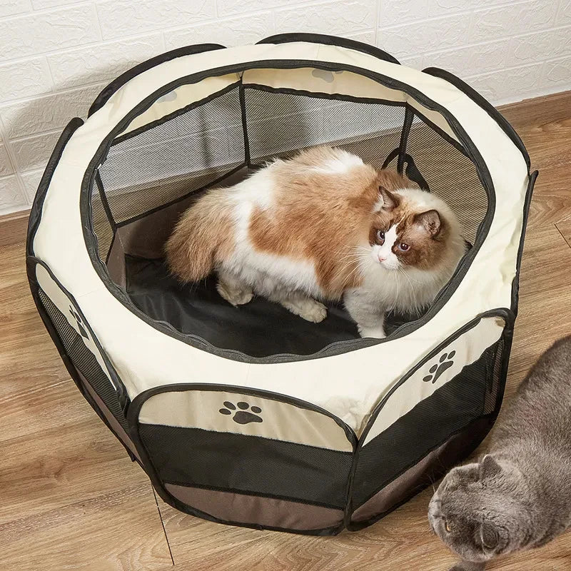 foldable pet tent playpen - octagonal outdoor fence for dogs & cats