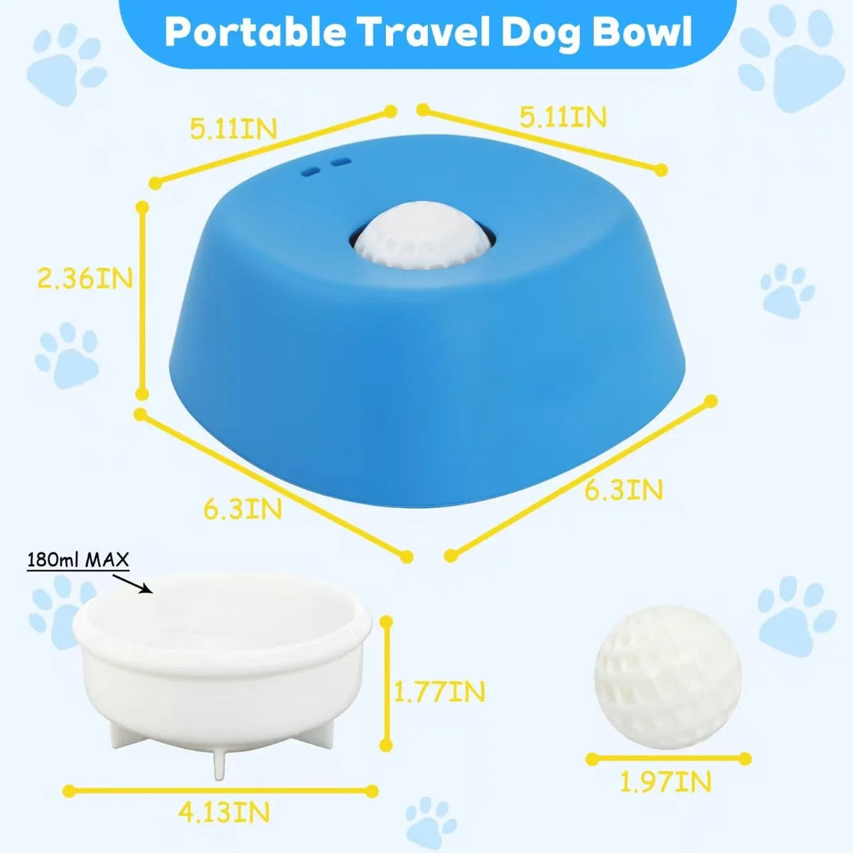 slow feeder liquid lick bowl – rolling ball dog bone broth bowl