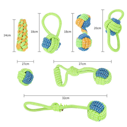 Cotton Rope Chew Ball Toy for Dogs - Interactive Dental Care Time
