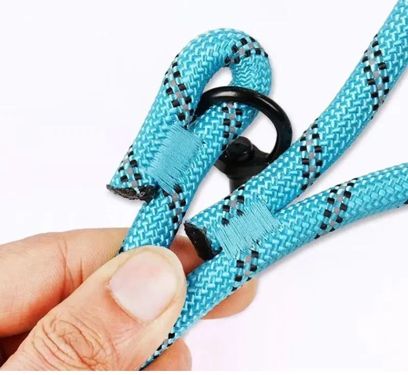 reflective nylon dog leash – padded no-slip handle, adjustable fit