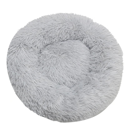 Round Plush Dog Bed, Warm Non-Slip Washable Bed for Dogs & Small Cats