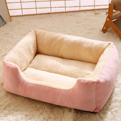 Cozy Plush Pet Bed for Cats & Dogs – Soft Breathable Basket