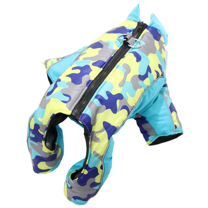 Warm Waterproof Pet Jumpsuit with D-Ring, Reflective Winter Dog & Cat Coat
