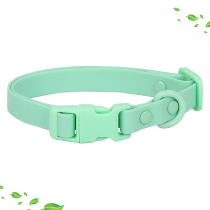 Macaron Colored Waterproof PVC Dog Collar, Adjustable Easy-Clean
