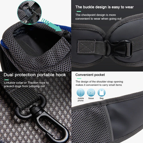 Breathable Mesh Sling Carrier Backpack for Small Cats & Dogs, Travel