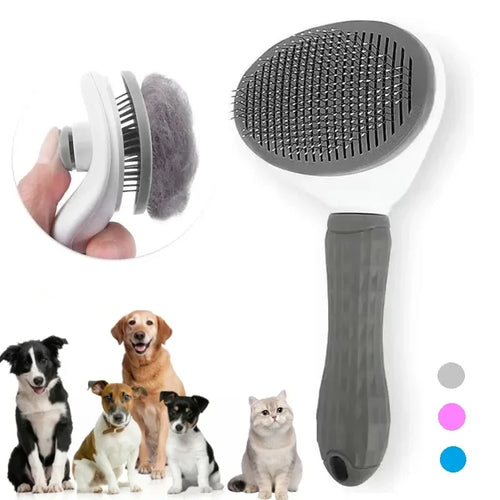 Self-Cleaning Pet Hair Brush – Dematting Comb for Dogs & Cats