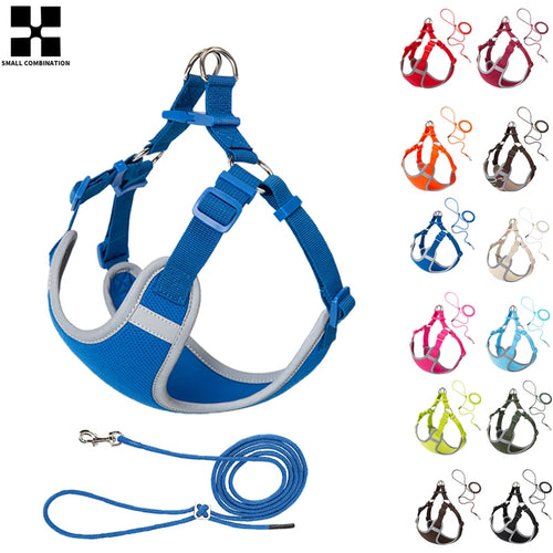 Reflective Adjustable Pet Harness & Leash Set for Small/Medium Dogs
