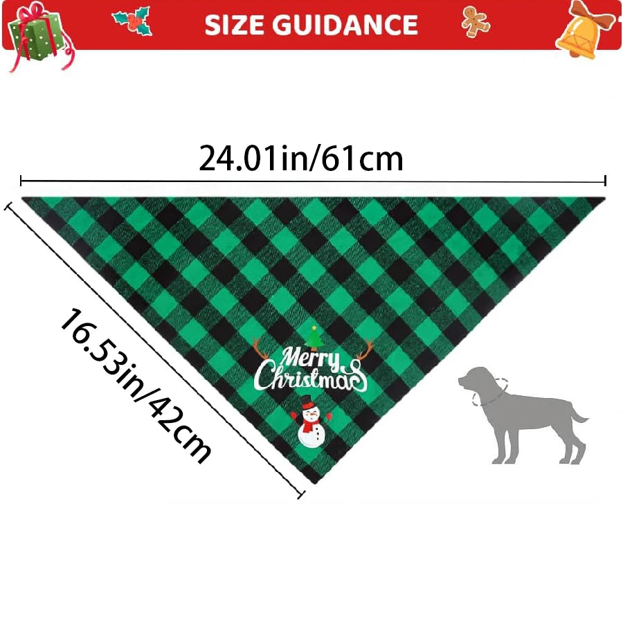 christmas dog bandana scarf adjustable for small and large dogs
