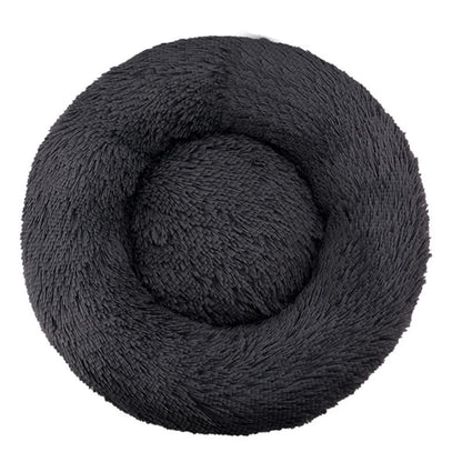 Round Plush Dog Bed, Warm Non-Slip Washable Bed for Dogs & Small Cats