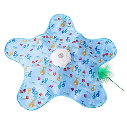 Hide & Seek Automatic Cat Play Mat 360° Feather Hunting Toy