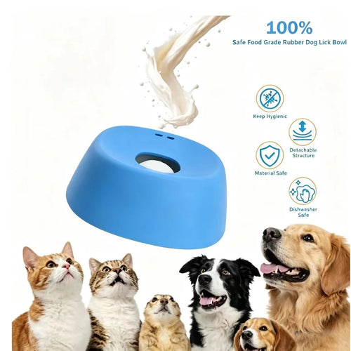 Slow Feeder Liquid Lick Bowl – Rolling Ball Dog Bone Broth Bowl