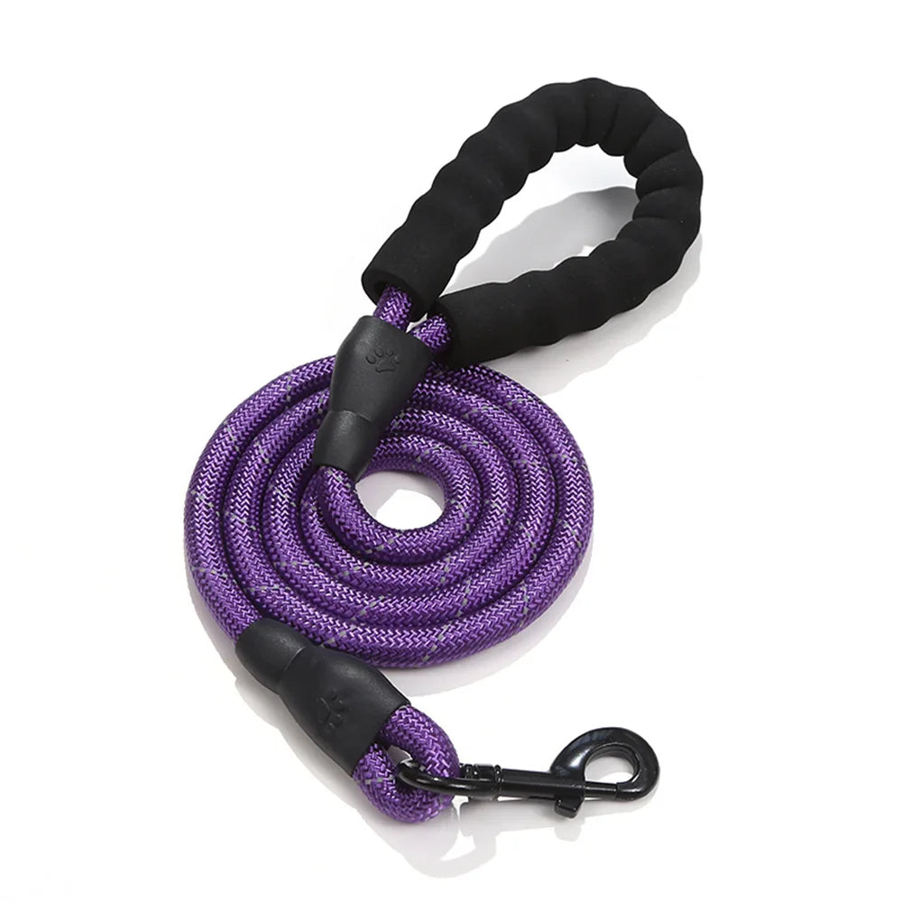 strong reflective dog leash – durable nylon lead for all dogs